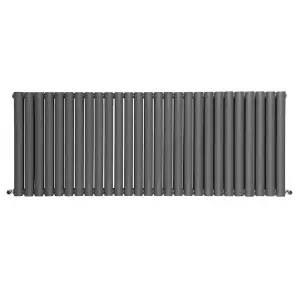 Right Radiators 600x1593mm Horizontal Double Oval Column Designer Radiator Anthracite