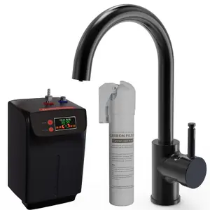 Liquida BHT311MB 3 In 1 Matt Black Kitchen Instant Boiling Hot Water Tap