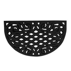 Nicoman Eco Friendly Outdoor Half Moon Door Mat 75x44cm - Black