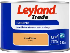 Leyland Trade Vinyl Matt Walls & Ceilings Emulsion Paint Pastel Yellow (RAL 1034) 350ml Tester