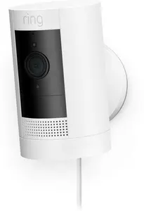 Ring Outdoor Camera Plug-In - White - Stick Up Camera, HD Video & Two-Way Talk