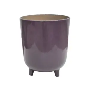 Lecce Plum Speckled Planter H24Cm D20Cm