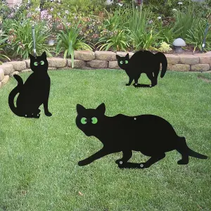 MantraRaj Pack of 3 Garden Cat Deterrent Scarer With Marble Eyes Fox Metal Pest Control Repellent Scarer Nuisance