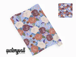 QuoteMyWall Pastel Blue Spring Floral Blooms Self Adhesive Vinyl For Furniture & Kitchen Worktops