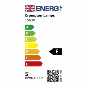 Crompton Lamps LED Candle 4.2W E27 Filament (5 Pack) Warm White Clear (40W Eqv)