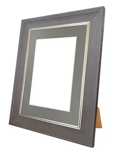 Scandi Slate Grey Frame with Dark Grey Mount for Image Size 9 x 7 Inch