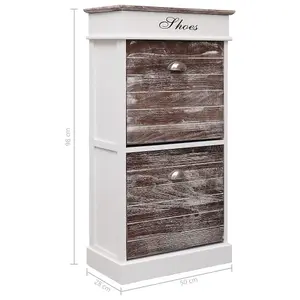 Shoe Cabinet Brown 50x28x98 cm Paulownia Wood