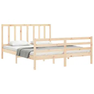 Berkfield Bed Frame with Headboard 160x200 cm Solid Wood