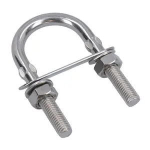 M10 40mm x 82mm U-Bolt / N-Bolt Stainless Steel Marine Grade Boat Trailer 4 Pack