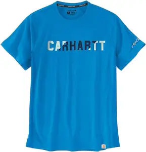 Carhartt Force Relaxed Fit Midweight Logo Graphic T-Shirt Azure L