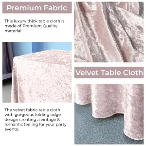 Diamond Velvet Rectangle Tablecloth, Rose Pink , 70 Inch x 144 Inch