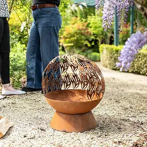 Smart Garden Havana Fuego Fire Globe Sphere Fire Pit Basket Bowl Heater