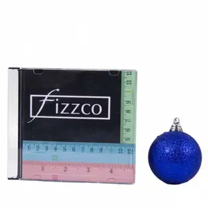 Xmas Glitter Ball Ornament Bauble (Set of 18) Blue