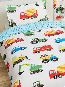 Trucks and Transport Single Duvet Cover and Pillowcase Set