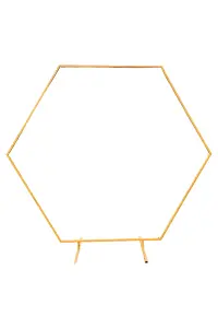 Hexagon Arch Stand Metal Backdrop Stand Garden Arbors - 6.5ft, Gold