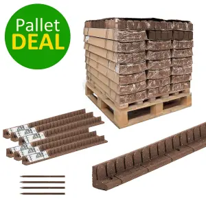 120pcs Brown Mower Edge Lawn Edging Rubber Garden Border - Half Pallet