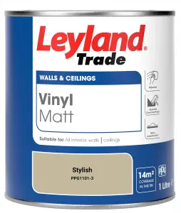 Leyland Trade Vinyl Matt Walls & Ceilings Emulsion Paint Stylish (PPG1101-3) 1L