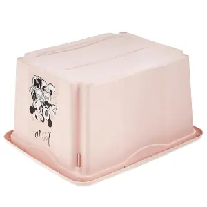 Keeeper Set of 2 Minnie Mouse Turn Around Stackable Box 24 Litre with Lid - Nordic Pink