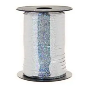 Apac Holographic 250 Metre Curling Ribbon Silver (One Size)