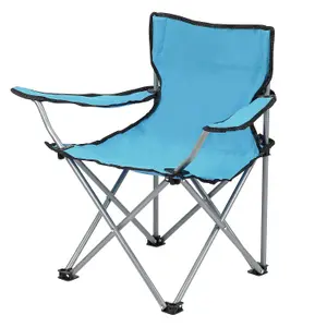 Kids Lightweight Folding Camping Chair - Portable Steel Frame Arm Chair with Carry Bag for Outdoor and Camping Suitable for Ages