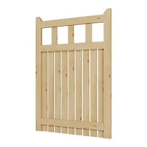 Rustic Wooden Garden Gate Freestanding Outdoor Fence Door 90cm W x 120cm H