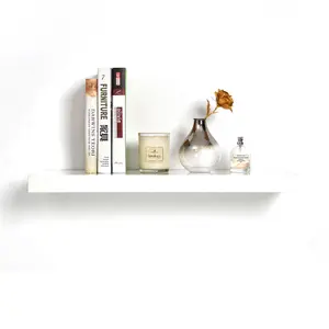 Shelf Depot Gloss White Floating Shelf Heavy Duty Shelves 50kg UDL (L)600mm (D)250mm