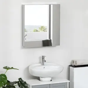 kleankin Medicine Cabinet with Mirror, Wall-Mounted Bathroom Mirror Cabinet