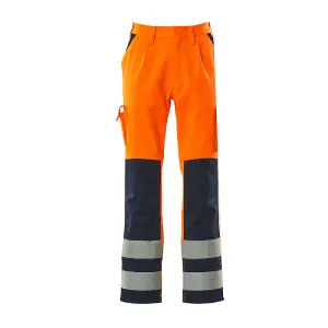 Mascot Safe Compete Olinda Trousers - Hi-Vis Orange/Navy (Hi-Vis Orange/Navy Blue)  (36.5) (Leg Length - Long)