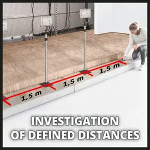 Einhell Laser Distance Measuring Tool - Portable Distance, Surface & Volume Calculator - 50 Metre Range - TC-LD 50