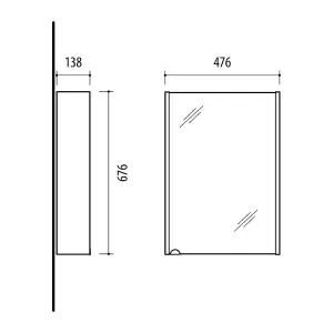 Mirror Bathroom Cabinet Mirrored Wall Unit 500mm Slimline Storage Craft Oak Avir