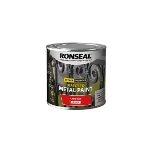 Ronseal 39193 Direct to Metal Paint Chilli Red Gloss 250ml RSLDTMCRG250