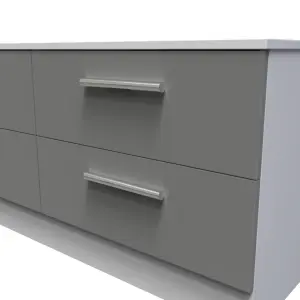 Trent 4 Drawer Bed Box in Dusk Grey & White (Ready Assembled)