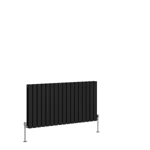 Right Radiators 600x1156 mm Horizontal Double Flat Panel Designer Radiator Black