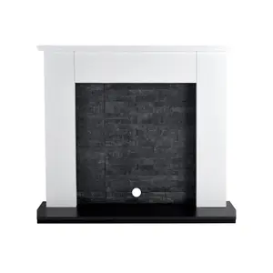 Focal Point Lashenden Slate White Fire surround set with Lights included