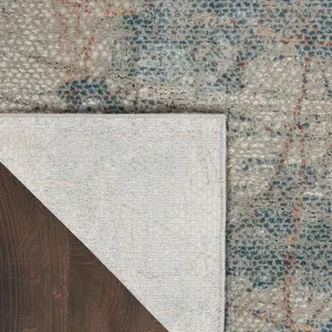 Light Grey Blue Rustic Textures Luxurious Modern Abstract Bedroom & Living Room Rug -120cm X 180cm