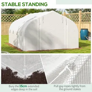 Outsunny 4 x 3(m) Walk-in Tunnel Greenhouse, Roll Up Sidewalls, Mesh Door