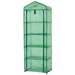 Replacement Polyethylene Plastic Cover for 5 Tier Mini Greenhouse - 27" W x 19" D x 79" H - Green