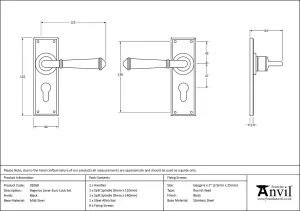 From The Anvil Black Regency Lever Euro Lock Set