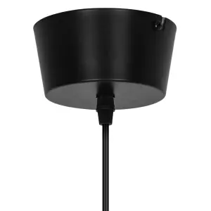 GoodHome Shepton Traditional Matt Black Smoked effect Pendant ceiling light, (Dia)180mm