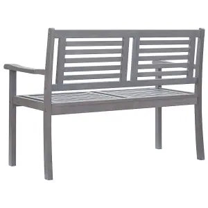 Berkfield 2-Seater Garden Bench 120 cm Grey Solid Eucalyptus Wood