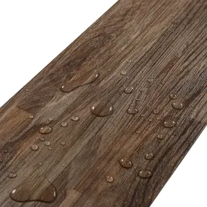 36 Pcs Self Adhesive Wood Grain Effect PVC Laminate Flooring Planks,Dark Brown