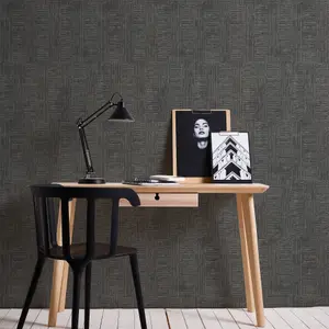 Galerie Havana Black Stripe Weave Textured Wallpaper