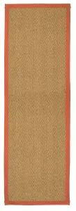 Brown, orange Herringbone weave Large Rug, (L)180cm x (W)60cm