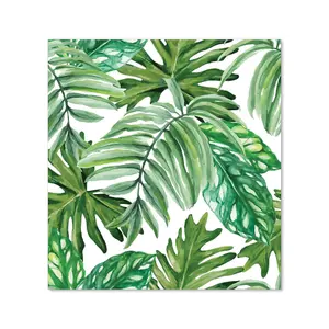 Exotic Rainforest Leaves Premium Glass Kitchen Splashback W900mm x H650mm