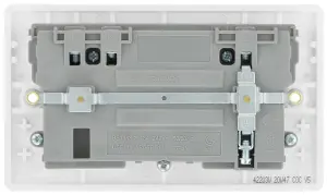 LAP White Double 13A Raised slim Switched Screwed Socket with USB, x2 & White inserts