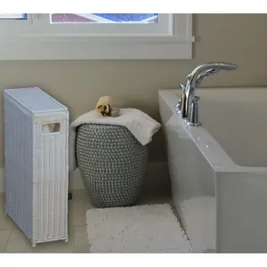 Wicker Laundry Basket with Handles White