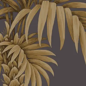 GDUK Palm Leaf Chalce Textured Wallpaper, Charcoal