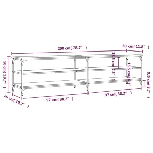 Berkfield TV Cabinet Black 200x30x50 cm Engineered Wood and Metal