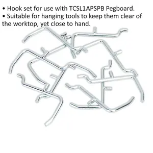 10 Pack of 30mm Storage Hooks for ys02723 Steel Pegboard - Perfect for Organizing Tools