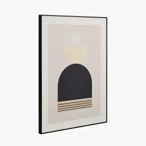 Large Art Deco Print with Gold Detail and Black Frame